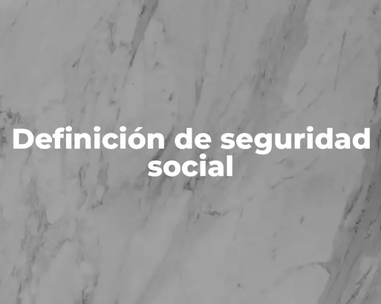Definición de seguridad social