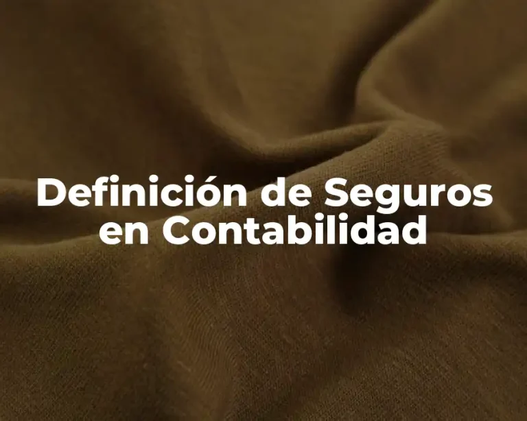 Definición de Seguros en Contabilidad