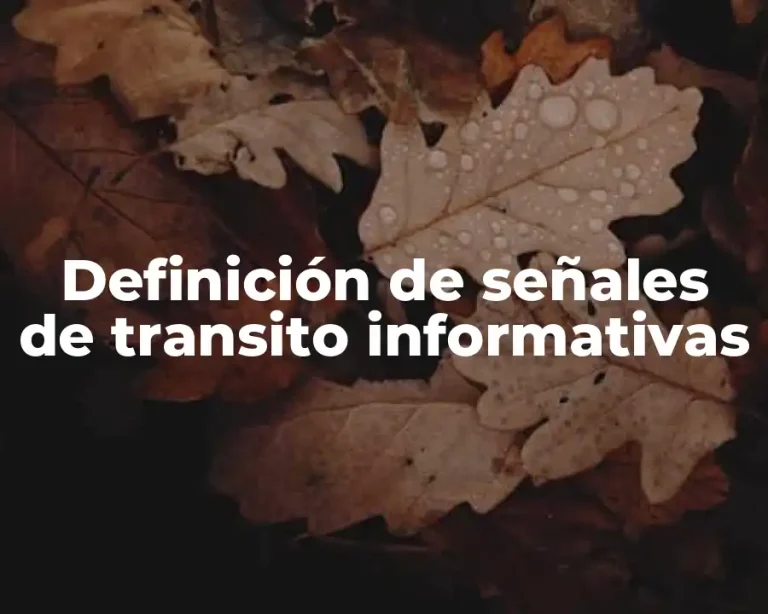 Definición de señales de transito informativas
