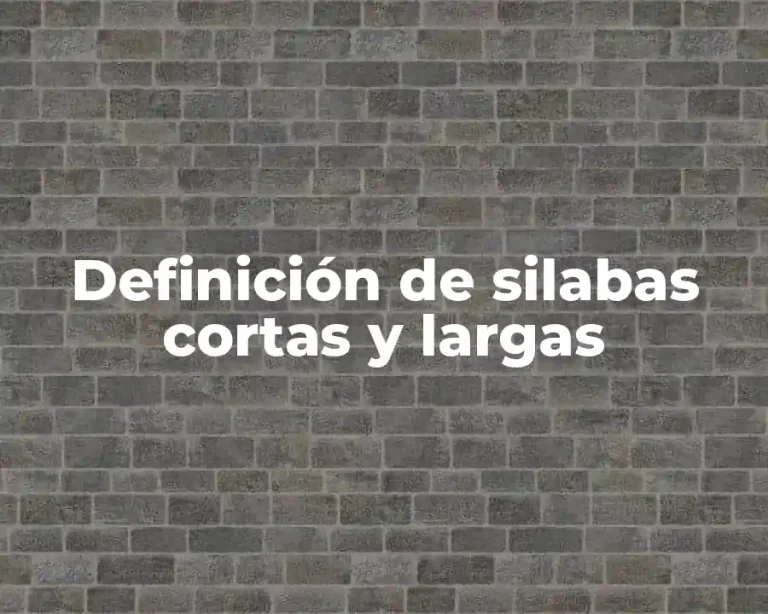 Definición de silabas cortas y largas
