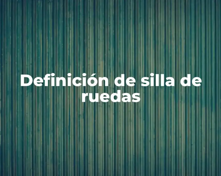 Definición de silla de ruedas