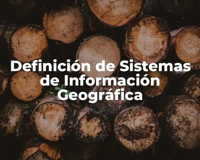 Definición de Sistemas de Información Geográfica