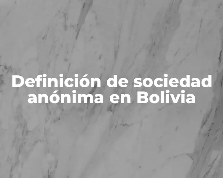 Definición de sociedad anónima en Bolivia