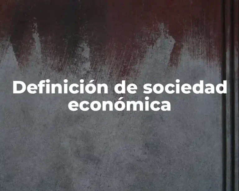 Definición de sociedad económica