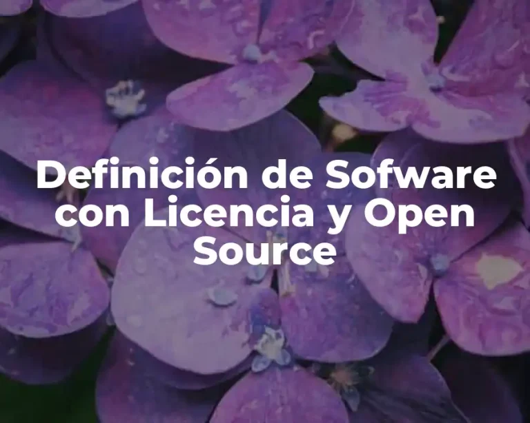 Definición de Sofware con Licencia y Open Source