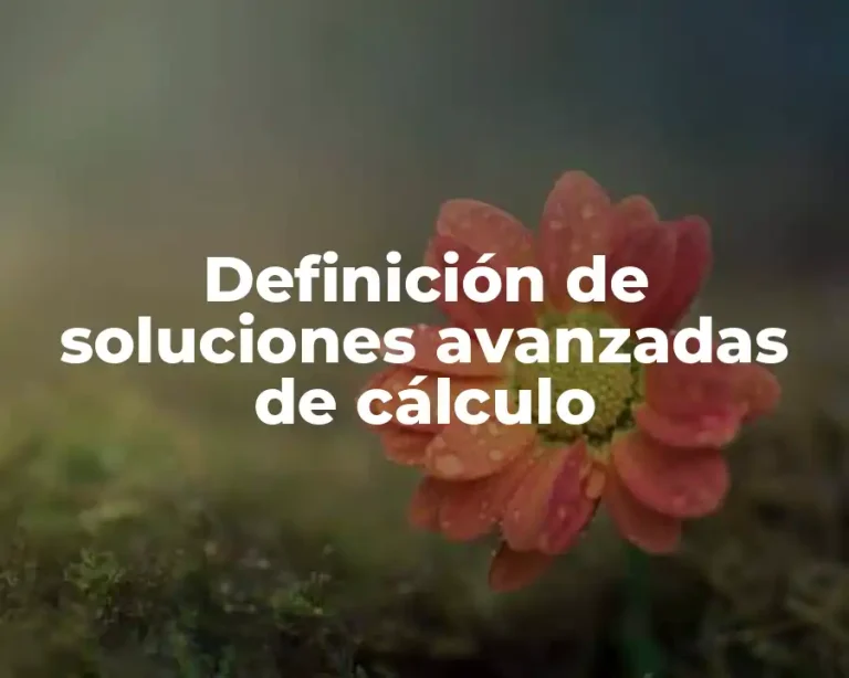 Definición de soluciones avanzadas de cálculo