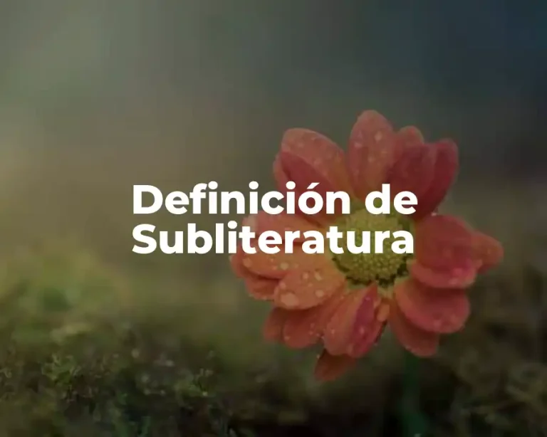 Definición de Subliteratura