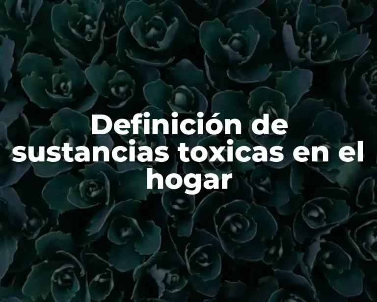 Definición de sustancias toxicas en el hogar