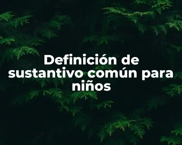 Definición de sustantivo común para niños