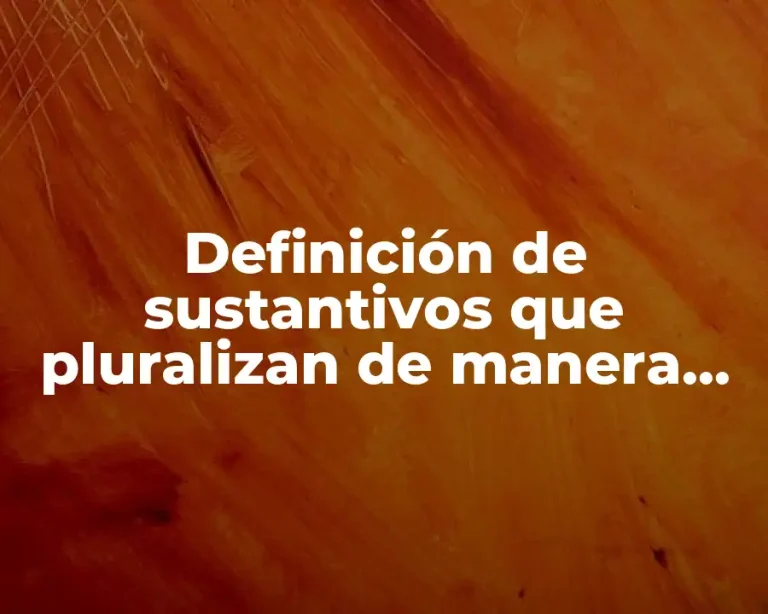 Definición de sustantivos que pluralizan de manera igual en inglés