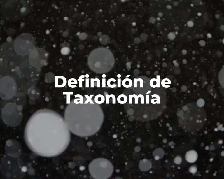 Definición de Taxonomía