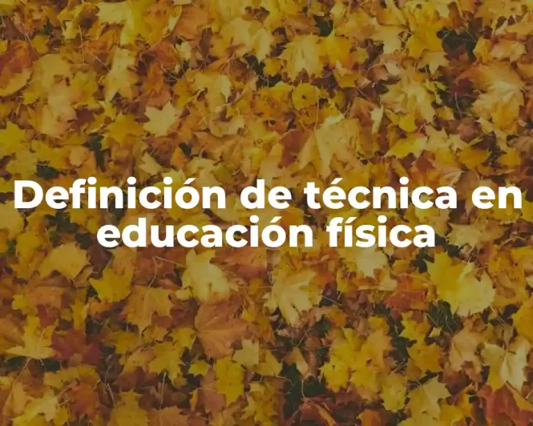 Definición de técnica en educación física