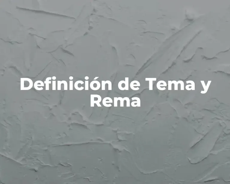 Definición de Tema y Rema