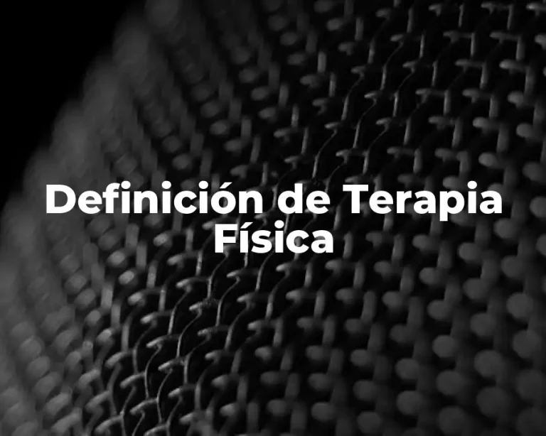 Definición de Terapia Física