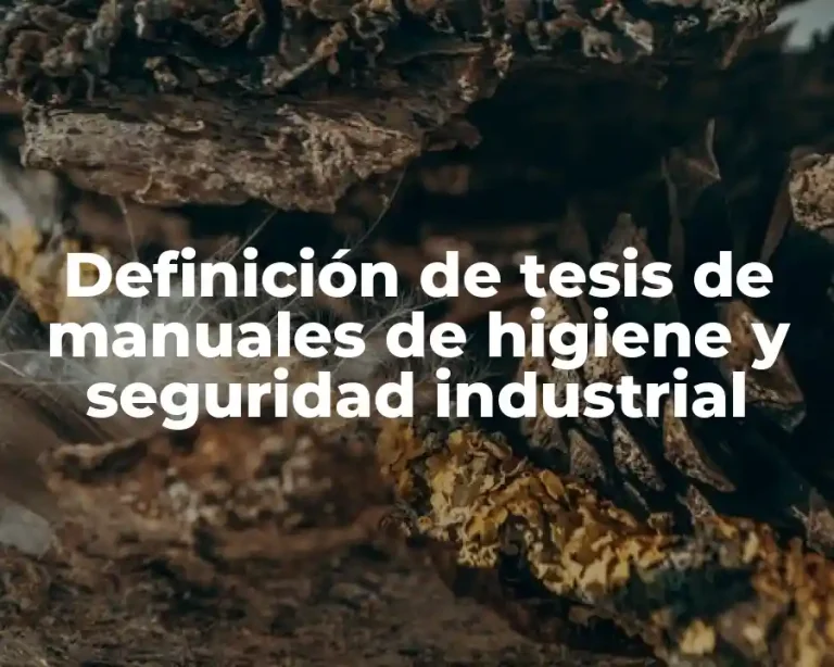 Definición de tesis de manuales de higiene y seguridad industrial