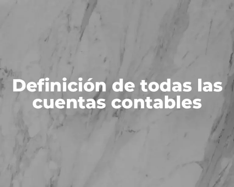Definición de todas las cuentas contables
