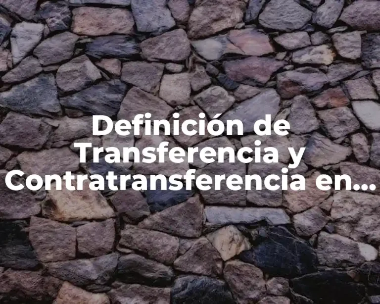 Definición de Transferencia y Contratransferencia en Trabajo Social
