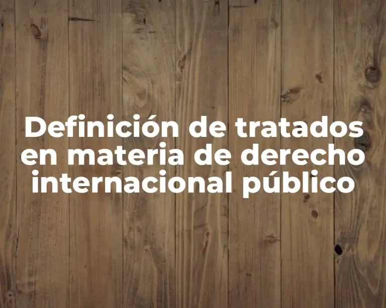 Definición de tratados en materia de derecho internacional público