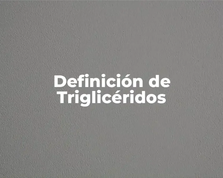 Definición de Triglicéridos