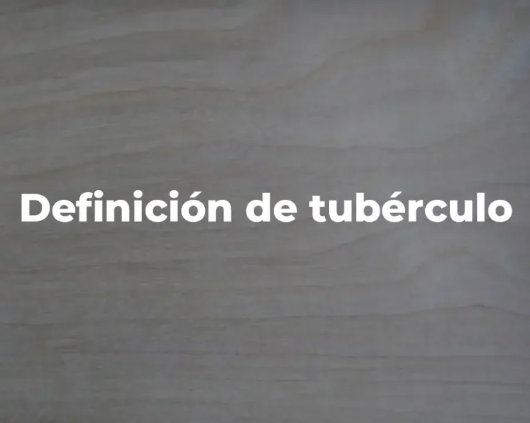 Definición de tubérculo