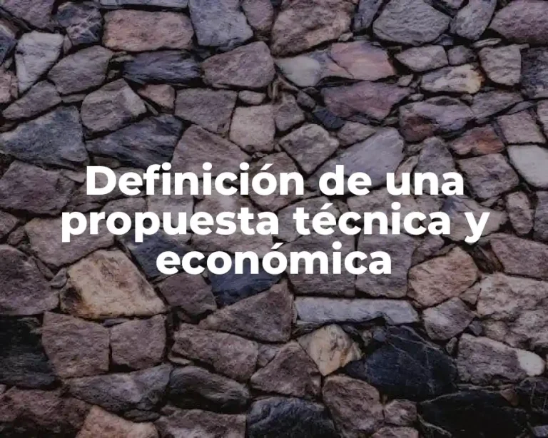 Definición de una propuesta técnica y económica