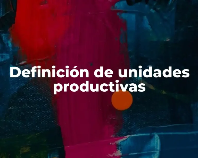 Definición de unidades productivas