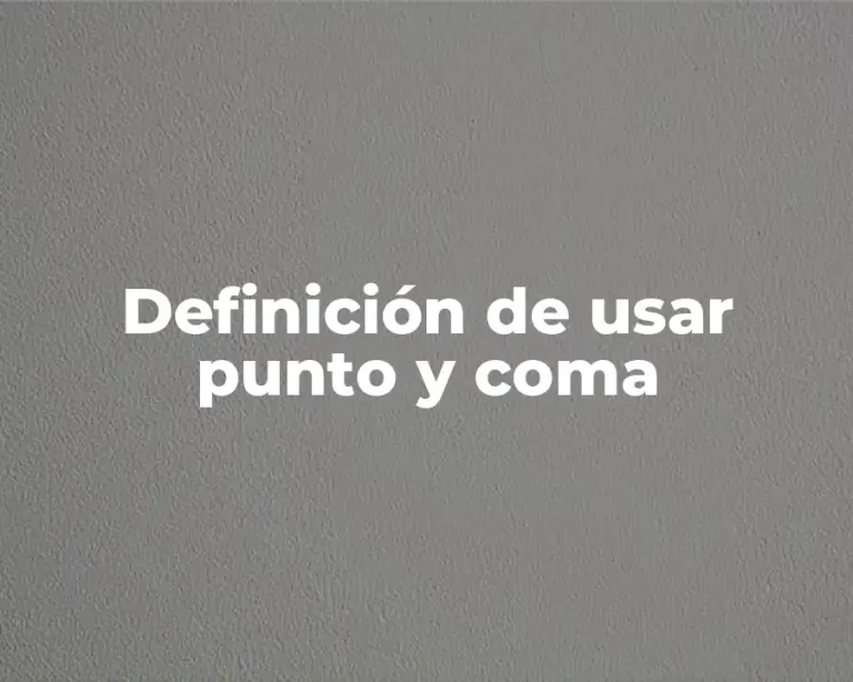 Definición de usar punto y coma