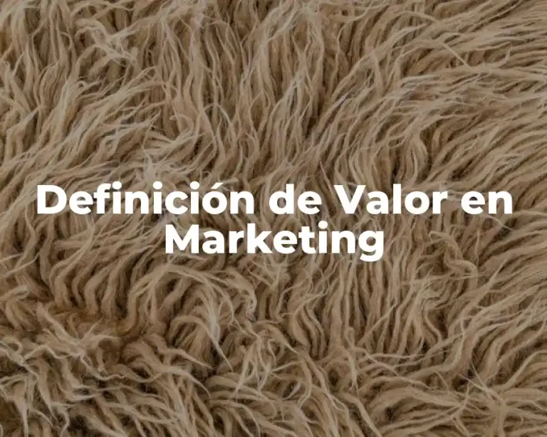 Definición de Valor en Marketing