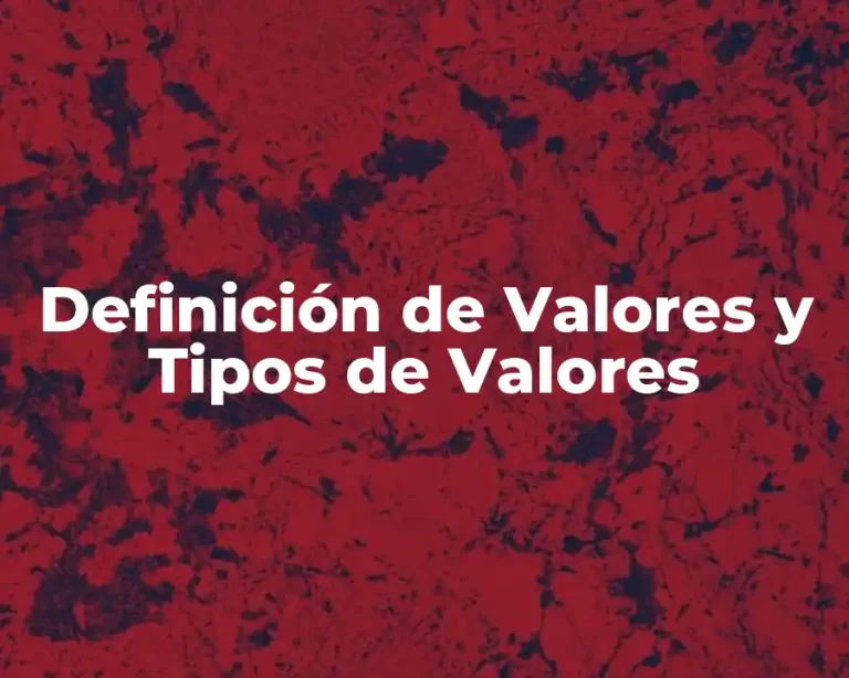 Definición de Valores y Tipos de Valores