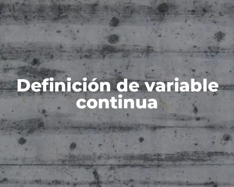 Definición de variable continua