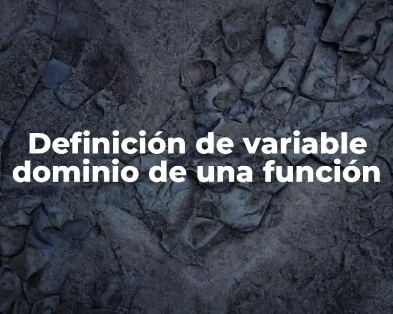 Definición de variable dominio de una función