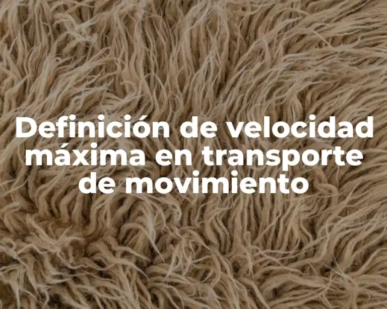 Definición de velocidad máxima en transporte de movimiento