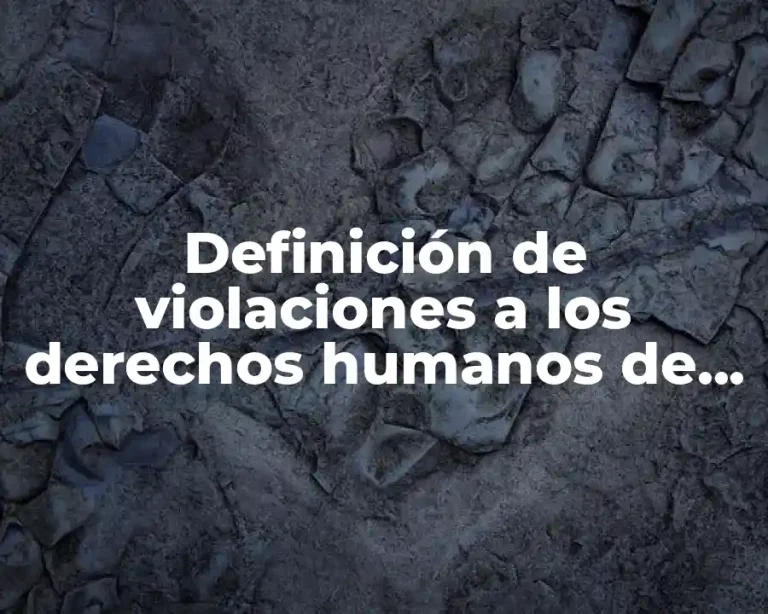 Definición de violaciones a los derechos humanos de primera generación