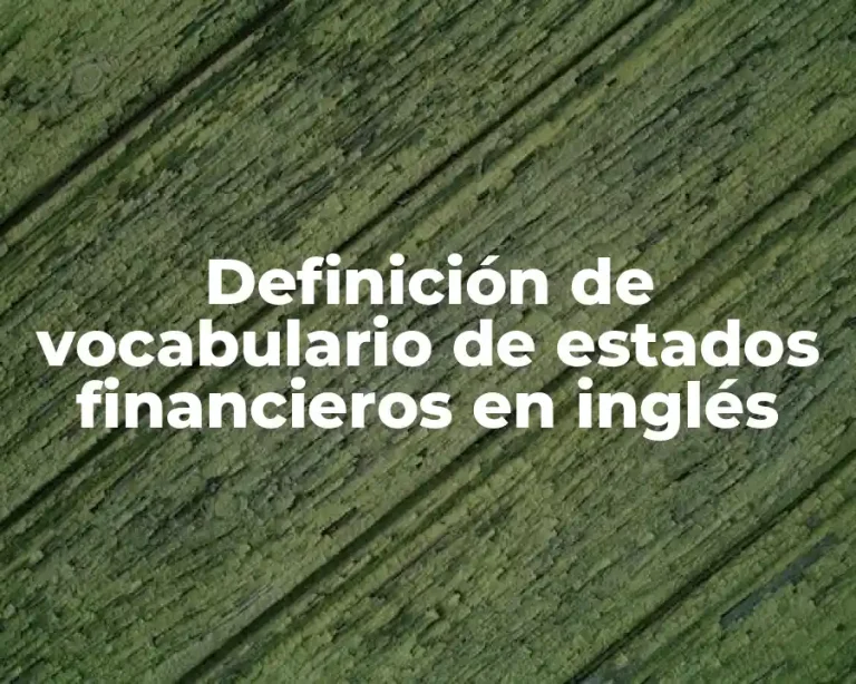 Definición de vocabulario de estados financieros en inglés