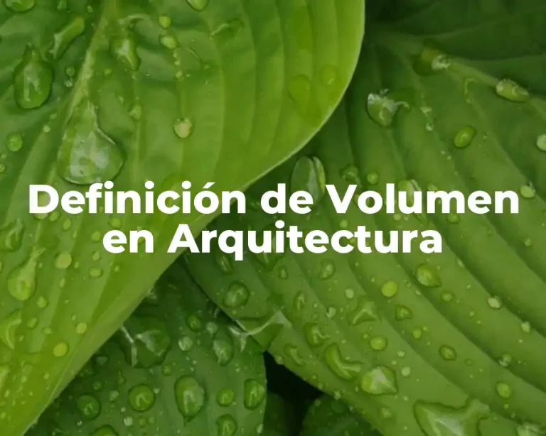 Definición de Volumen en Arquitectura