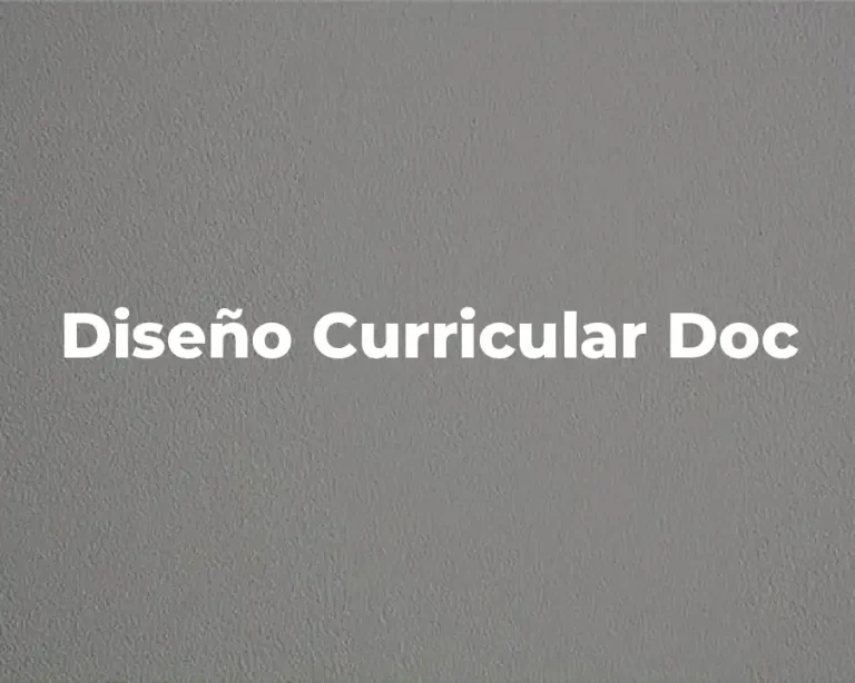 Diseño Curricular Doc