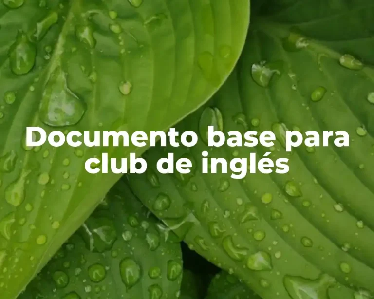 Documento base para club de inglés