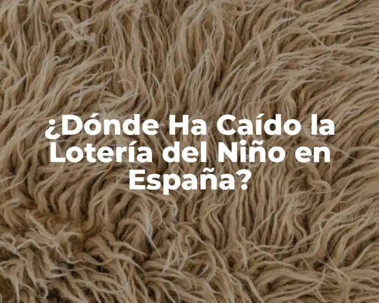 ¿Dónde Ha Caído la Lotería del Niño en España?