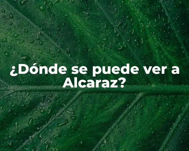 ¿Dónde se puede ver a Alcaraz?