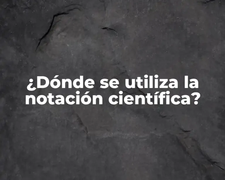 ¿Dónde se utiliza la notación científica?