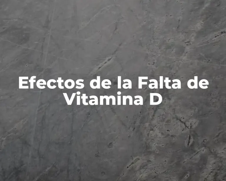 Efectos de la Falta de Vitamina D