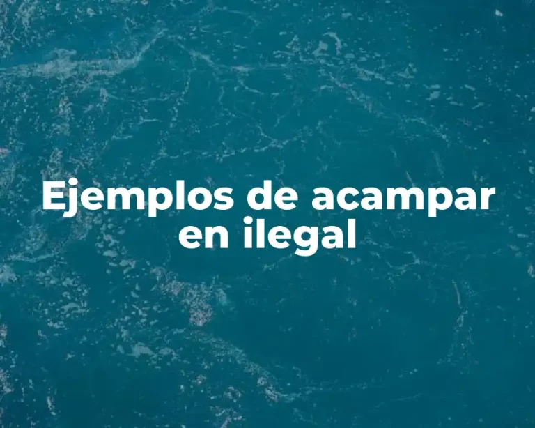 Ejemplos de acampar en ilegal
