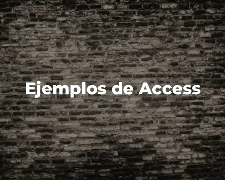 Ejemplos de Access