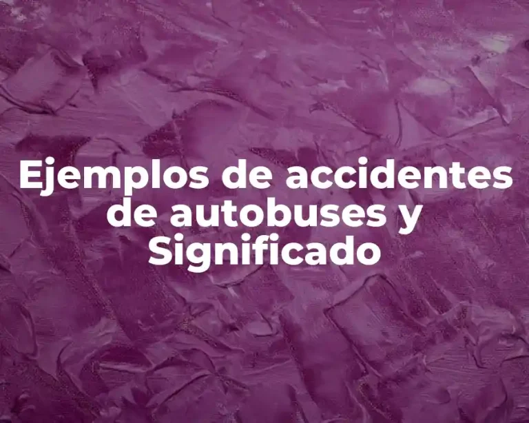 Ejemplos de accidentes de autobuses y Significado