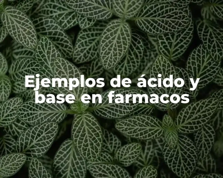 Ejemplos de ácido y base en farmacos