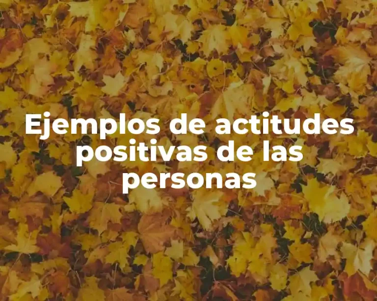 Ejemplos de actitudes positivas de las personas