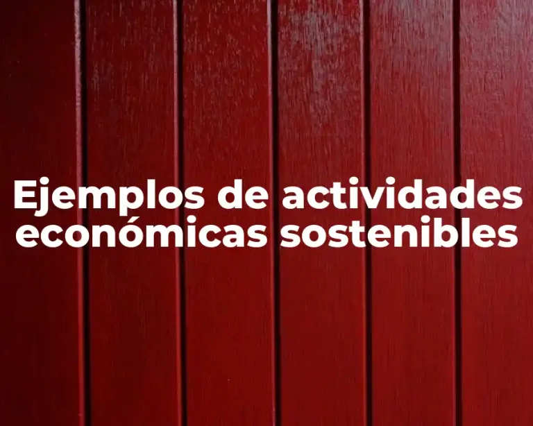 Ejemplos de actividades económicas sostenibles