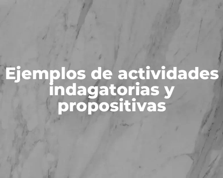 Ejemplos de actividades indagatorias y propositivas