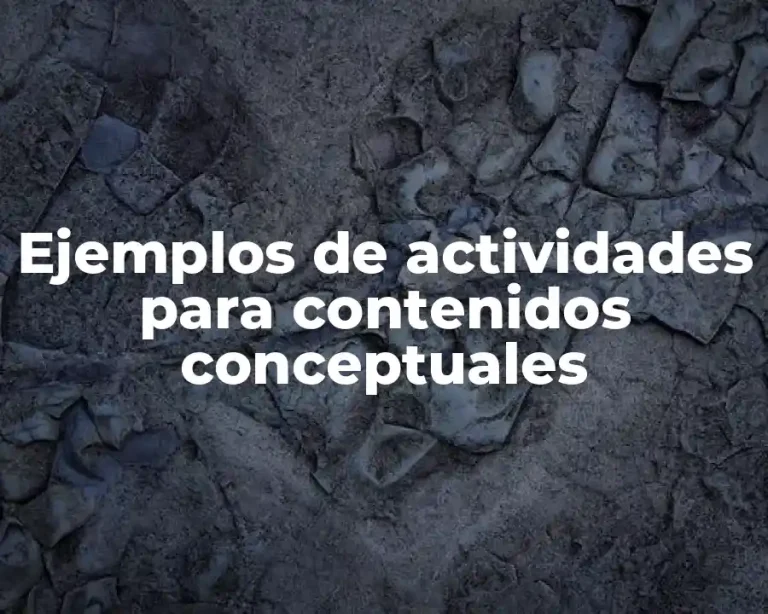 Ejemplos de actividades para contenidos conceptuales