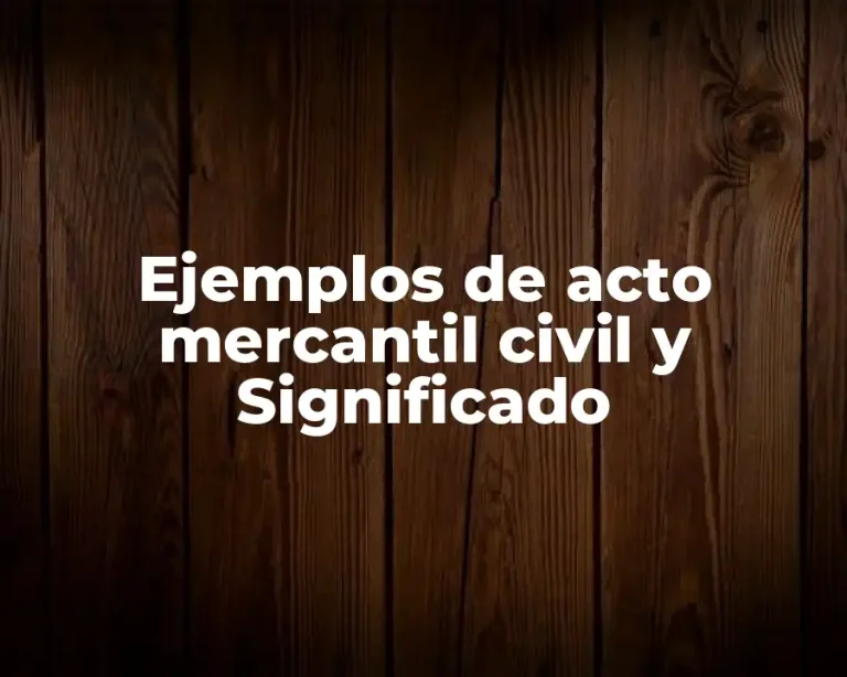 Ejemplos de acto mercantil civil y Significado